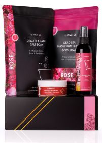 Luxury Dead Sea Spa Gift Set â€“ Bath Salt, Magnesium Flakes, Pillow & Linen Spray, and Mud Mask â€“ Rose & Sandalwood Aromatherapy Kit for Relaxation