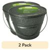(2 pack) 24oz Citronella Scented Metal Bucket with 40 Hr Burn Time, Heavy Duty