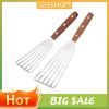 Fish Spatula Turner 2 Pack, Stainless Steel Spatulas with Wood Handle Non Scratch Flexible Spatula for Nonstick Cookware Cooking, Pancake, Egg, Fish