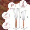 Fish Spatula Turner 2 Pack, Stainless Steel Spatulas with Wood Handle Non Scratch Flexible Spatula for Nonstick Cookware Cooking, Pancake, Egg, Fish
