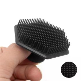 Men Facial Cleaning Brush Scrubber Silicone Miniature Face Deep Clean Shave Massage Face Scrub Brush Face Cleaner (Color: Black A)