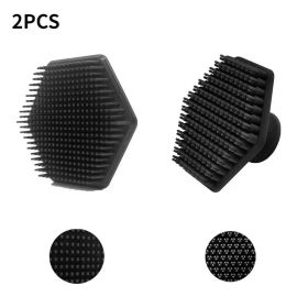 Men Facial Cleaning Brush Scrubber Silicone Miniature Face Deep Clean Shave Massage Face Scrub Brush Face Cleaner (Color: Black A Black)