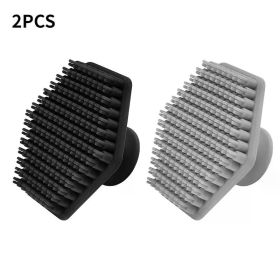 Men Facial Cleaning Brush Scrubber Silicone Miniature Face Deep Clean Shave Massage Face Scrub Brush Face Cleaner (Color: Black Grey)