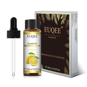 EUQEE 10ml Pure Natural Essential Oil Lavender Jasmine Eucalyptus Vanilla Sandalwood Sweet Orange Lemon Oregano Neroli Fragrance (Color: Lemon, Net Contents: 10ml)