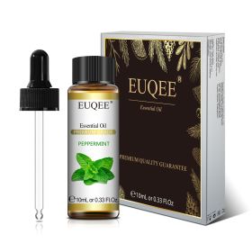 EUQEE 10ml Pure Natural Essential Oil Lavender Jasmine Eucalyptus Vanilla Sandalwood Sweet Orange Lemon Oregano Neroli Fragrance (Color: Peppermint, Net Contents: 10ml)