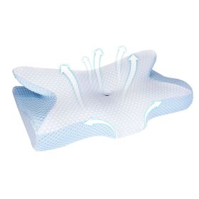 Memory Foam Pillow Neck Support Pillow for Pain Relief Sleeping Ergonomic Contour Orthopedic Support Side Back Stomach Sleeper (Color: White, size: 1pc)